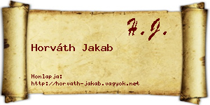 Horváth Jakab névjegykártya